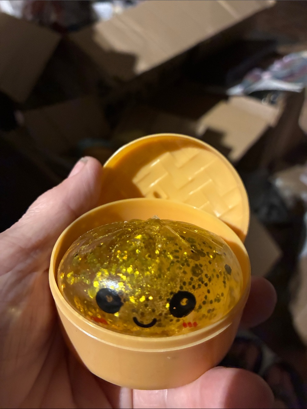 Mini gold Glitter squishy bun Toy